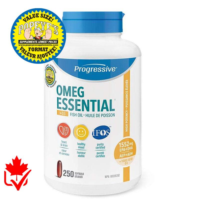 Progressive OmegEssential+D 250 Softgels