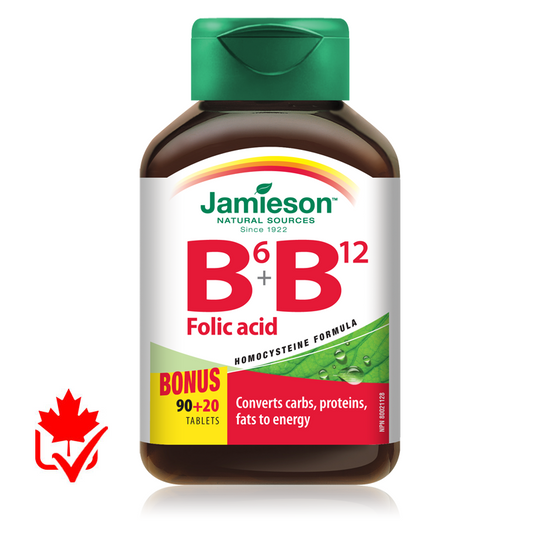 Jamieson Vitamin B6+B12+Folic Acid 110 Caps
