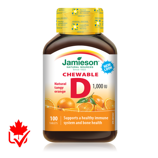 Jamieson Vitamin D 1,000IU Chewable 100 Tabs